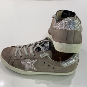 Golden Goose Superstar Girls 32 - Rose/Tan leather with glittery Star Logo